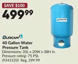 Princess Auto 40 Gallon Water Pressure Tank offer