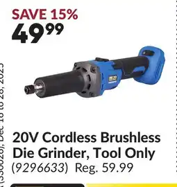 Princess Auto 20V Cordless Brushless Die Grinder, Tool Only offer
