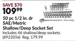 Princess Auto 50 pc 1/2 in. dr SAE/Metric Shallow/Deep Socket Set offer