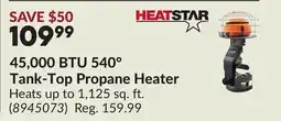 Princess Auto 45,000 BTU 540° Tank-Top Propane Heater offer