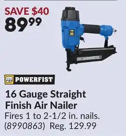 Princess Auto 16 Gauge Straight Finish Air Nailer offer