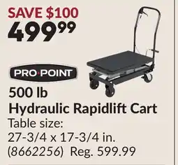 Princess Auto 500 lb Hydraulic RapidliftCart offer