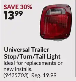 Princess Auto Universal Trailer Stop/Turn/Tail Light offer