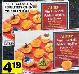 Supermarché PA PETITES COQUILLES FEUILLETÉES ATHENS | Mini Fillo Shells offer