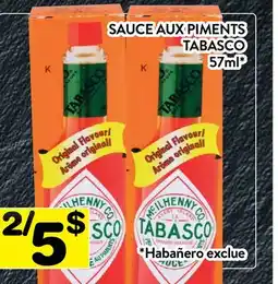 Supermarché PA SAUCE AUX PIMENTS TABASCO offer