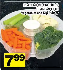 Supermarché PA PLATEAU DE CRUDITÉS ET TREMPETTE | Vegetables and Dip Platter offer