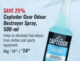 Hockey Life CAPTODOR GEAR ODOUR DESTROYER SPRAY, 500-ML offer