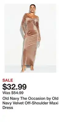Old Navy Old Navy The Occasion by Old Navy Velvet Off-Shoulder Maxi Dress offer