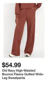 Old Navy Old Navy High-Waisted Bounce Fleece Quilted Wide-Leg Sweatpants offer