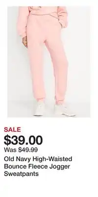 Old Navy Old Navy High-Waisted Bounce Fleece Jogger Sweatpants offer