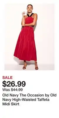 Old Navy Old Navy The Occasion by Old Navy High-Waisted Taffeta Midi Skirt offer
