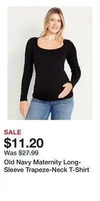 Old Navy Old Navy Maternity Long-Sleeve Trapeze-Neck T-Shirt offer