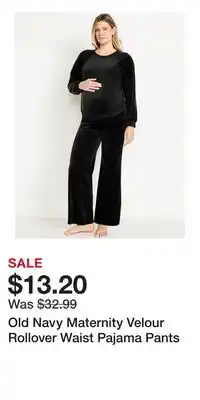 Old Navy Old Navy Maternity Velour Rollover Waist Pajama Pants offer