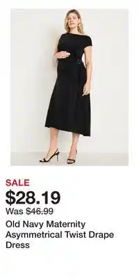 Old Navy Old Navy Maternity Asymmetrical Twist Drape Dress offer