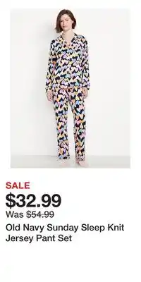 Old Navy Old Navy Sunday Sleep Knit Jersey Pant Set offer