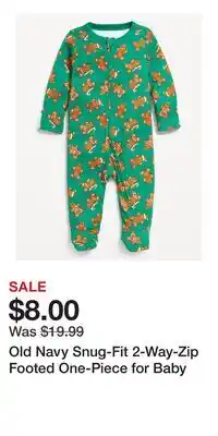 Old Navy Old Navy Snug-Fit 2-Way-Zip Footed One-Piece for Baby offer