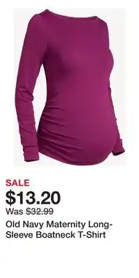 Old Navy Old Navy Maternity Long-Sleeve Boatneck T-Shirt offer