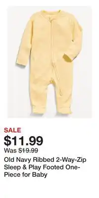 Old Navy Old Navy Ribbed 2-Way-Zip Sleep & Play Footed One-Piece for Baby offer