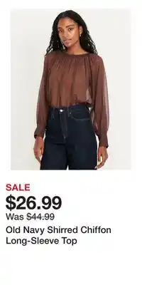 Old Navy Old Navy Shirred Chiffon Long-Sleeve Top offer