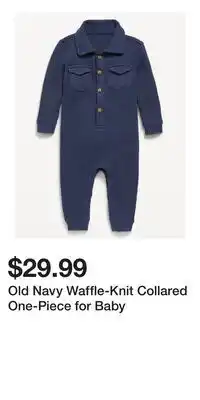 Old Navy Old Navy Waffle-Knit Collared One-Piece for Baby offer