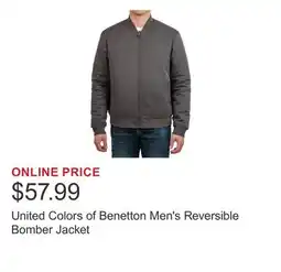 Costco United Colors of Benetton Men's Reversible Bomber Jacket offer