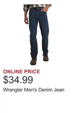 Costco Wrangler Men's Denim Jean offer