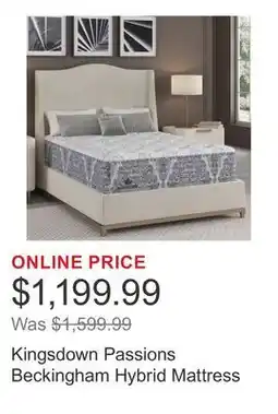 Costco Kingsdown Passions Beckingham Hybrid Mattress offer
