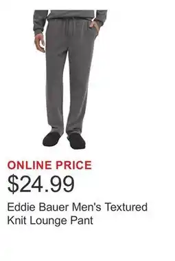 Costco Eddie Bauer Men's Textured Knit Lounge Pant offer