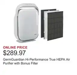 Costco GermGuardian Hi-Performance True HEPA Air Purifier with Bonus Filter offer