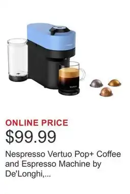 Costco Nespresso Vertuo Pop+ Coffee and Espresso Machine by De'Longhi, Pacific Blue offer