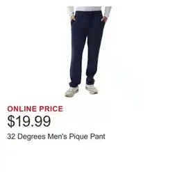 Costco 32 Degrees Men's Pique Pant offer