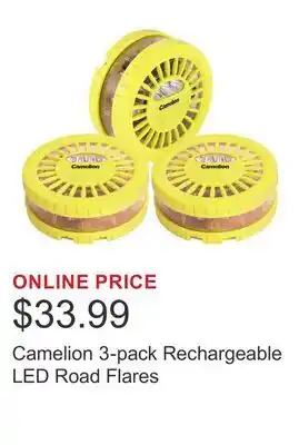 Costco Camelion 3-pack Rechargeable LED Road Flares offer