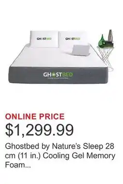 Costco Ghostbed by Nature's Sleep 28 cm (11 in.) Cooling Gel Memory Foam Mattress offer