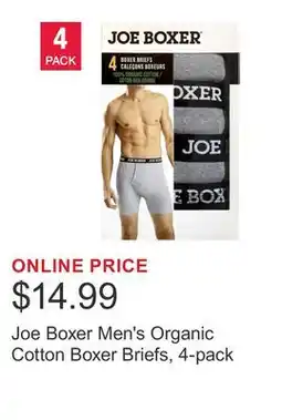 Costco Joe Boxer Men's Organic Cotton Boxer Briefs, 4-pack offer