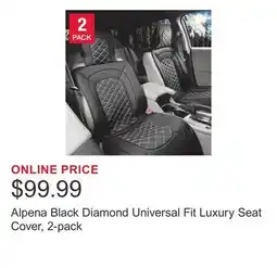 Costco Alpena Black Diamond Universal Fit Luxury Seat Cover, 2-pack offer