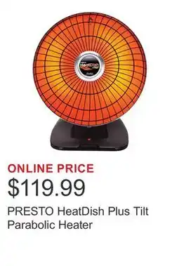 Costco PRESTO HeatDish Plus Tilt Parabolic Heater offer