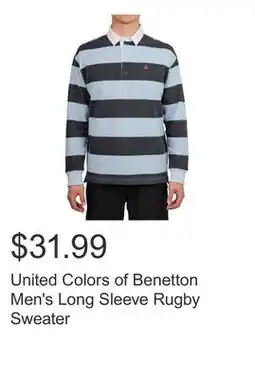 Costco United Colors of Benetton Men's Long Sleeve Rugby Sweater offer