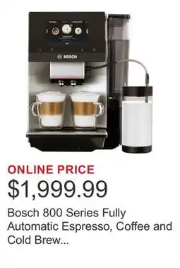 Costco Bosch 800 Series Fully Automatic Espresso, Coffee and Cold Brew Machine with Built in Grinder offer