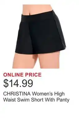 Costco CHRISTINA Women's High Waist Swim Short With Panty offer