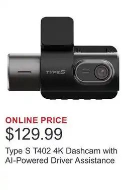 Costco Type S T402 4K Dashcam with AI-Powered Driver Assistance offer