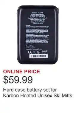 Costco Hard case battery set for Karbon Heated Unisex Ski Mitts offer