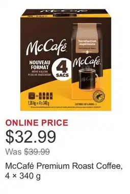 Costco McCafé Premium Roast Coffee, 4 × 340 g offer