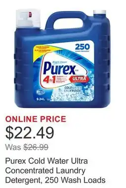 Costco Purex Cold Water Ultra Concentrated Laundry Detergent, 250 Wash Loads offer
