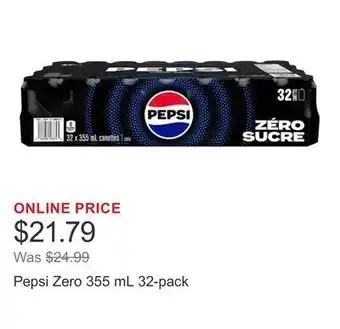 Costco Pepsi Zero 355 mL 32-pack offer