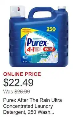 Costco Purex After The Rain Ultra Concentrated Laundry Detergent, 250 Wash Loads offer