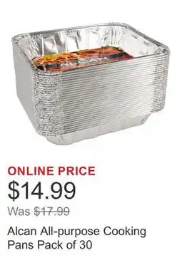 Costco Alcan All-purpose Cooking Pans Pack of 30 offer