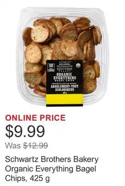Costco Schwartz Brothers Bakery Organic Everything Bagel Chips, 425 g offer