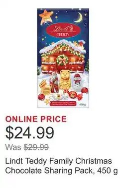 Costco Lindt Teddy Family Christmas Chocolate Sharing Pack, 450 g offer