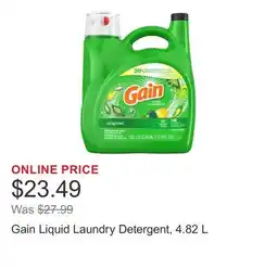 Costco Gain Liquid Laundry Detergent, 4.82 L offer