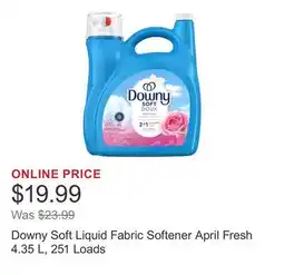 Costco Downy Soft Liquid Fabric Softener April Fresh 4.35 L, 251 Loads offer